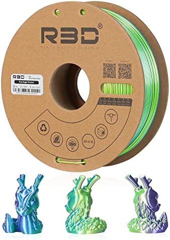 R3D PLA Végtelen szálból készült 3D-s Nyomtató Végtelen Tri-Color Koextrudált, Fényes Selyem 1.75 mm-es - os Tisztaságú,