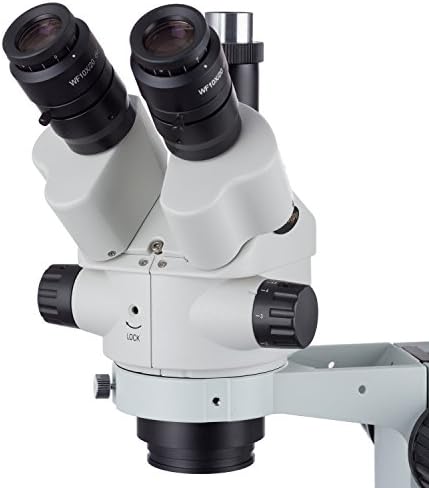 AmScope - SM-4NTP 7X-45X Simul-Fokális Sztereó Zárható Zoom Mikroszkóp, a Kettős Kar Boom Stand & SM05 0,5 X Barlow Lencse SM