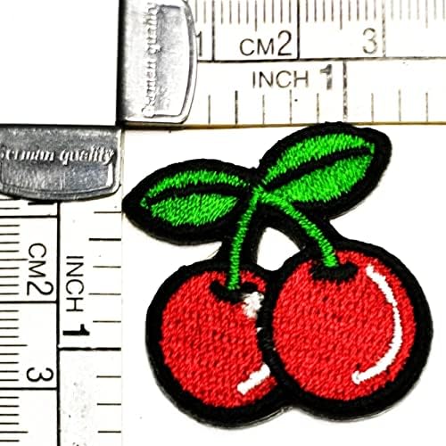 Kleenplus 2db. Mini-Red Cherry Gyümölcs Rajzfilm Vas a Foltok Tevékenységek Hímzett Logó Öltözteti Farmer Kabát Sapka Hátizsákok