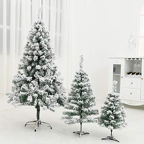 ZPEE PVC Hó Özönlöttek karácsonyfa, Mesterséges Fenyő Fa, Fém Állvány, Könnyen Összeszerelhető tűzgátló Karácsonyi Dekoráció