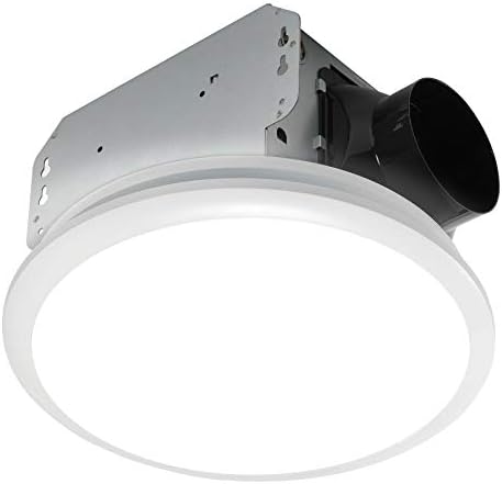Homewerks 7141-110 Fürdőszoba Ventilátor, Beépített LED Fény Mennyezetre légelszívás 2.0 Sones 110 CFM, Fehér & 7140-110 Fürdőszoba Ventilátor