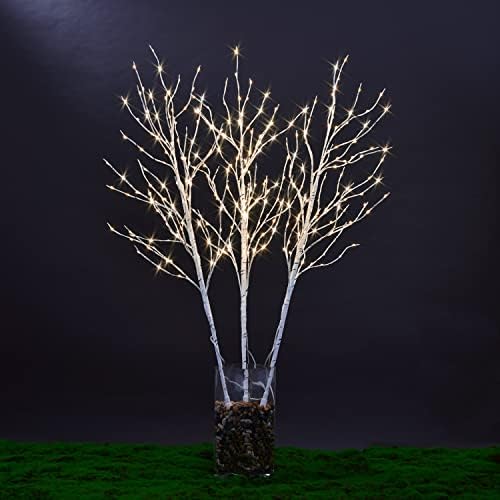 Lightshare 41IN Tripla Kivilágított Nyírfa Ágak Mesterséges Nyírfa Fűzfa vessző 300 Mini LED Hálaadásra Karácsonyi Dekoráció,