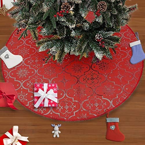 Örök Szépség 48 cm karácsonyfa Szoknyák Hópelyhek Rose Gold Fa Szoknya Karácsonyra Karcsú Fák Dekoráció