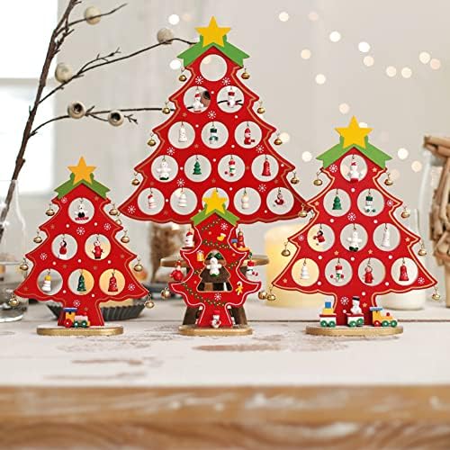 guk 2023 karácsonyfa Gyermekek Kézzel készített DIY Sztereó, Fából készült karácsonyfa Jelenet Elrendezés Karácsonyi Dekorációk,