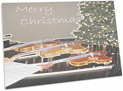 3dRose karácsonyfa, Hegedű Art - Asztal Pad tányéralátétek (dpd-25724-1)