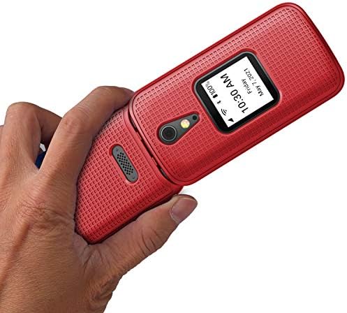 Nakedcellphone Esetében Jitterbug Flip2, [Piros] Védő Snap-On Hard Shell Cover [Rács Szerkezetű] a Sajtkukac Flip 2 Telefon (aka Élénk