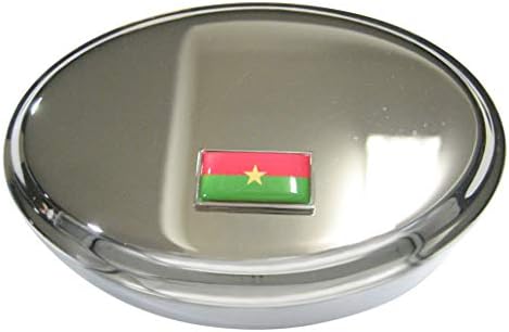 Vékony Határos Burkina Faso Zászló Ovális Bizsu Ékszer Doboz