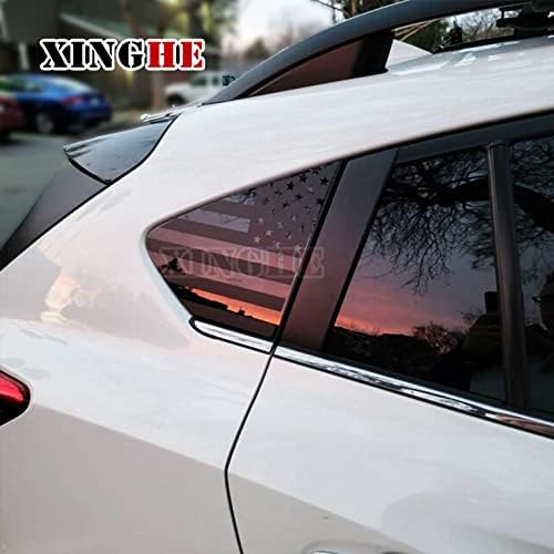 Xinghe 2db a Subaru XV CrossTrek 2018-2023 Hátsó Oldalsó Ablak Amerikai Zászló Matrica, Matt Fekete USA Zászló, Matrica, Hazafias