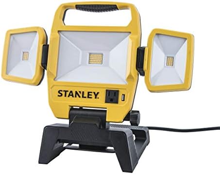 Stanley 5000-Lumen LED munkalámpa állvánnyal Rendelkezik Elegendő Világítás a Hosszú távú, Integrált LED-4000K 50W Kültéri
