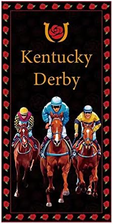 Xinyidl Kentucky Derby Ajtót, Banner, 71 x 35inch Kentucky Derby Háttérben Lógó Rózsa Lóverseny Ajtót Borító Ünnep, Ünnepség lakberendezési