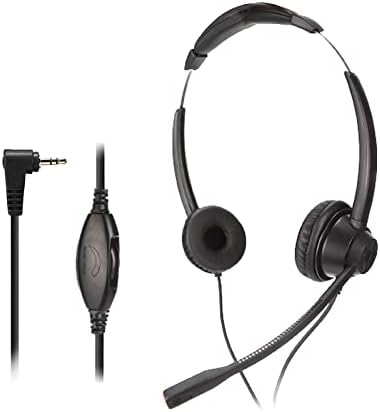 Sanpyl Telefon Fülhallgató Mikrofon zajszűrő, Vezetékes Binaurális Headset, 2, 5 mm-es Csatlakozó, valamint a hangerőszabályzó,