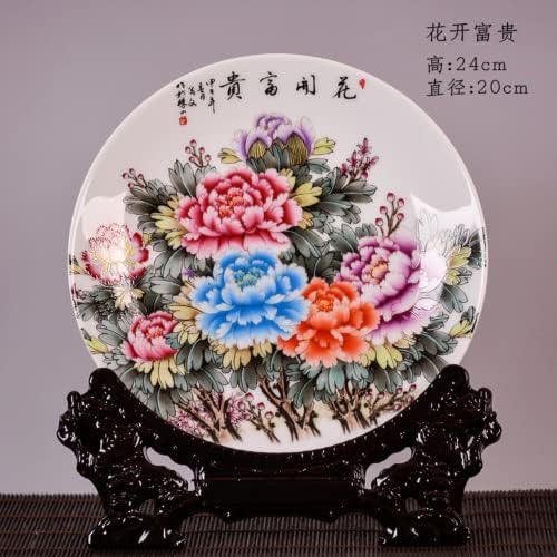 20cm Jingdezhen Dekoráció Kerámia Tányér Virág Tányér Gazdag Új Kínai Nappali Dekoráció