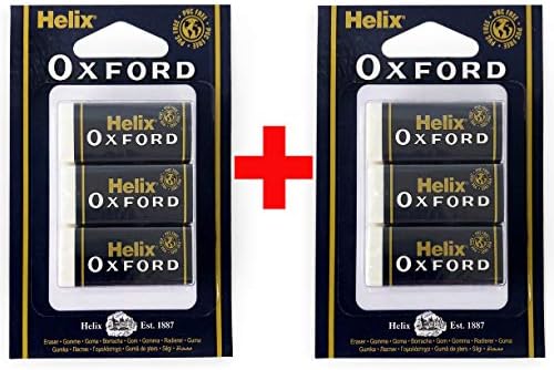 Helix Oxford Extra Kicsi Ujja Radírok - Fehér - PVC-Mentes - 2 x Tripla Csomag - 6 Radírok
