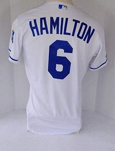 2019 Kansas City Royals Billy Hamilton 6 Játék Kiadott Fehér Jersey-150 P 4320 - Játék Használt MLB Mezek
