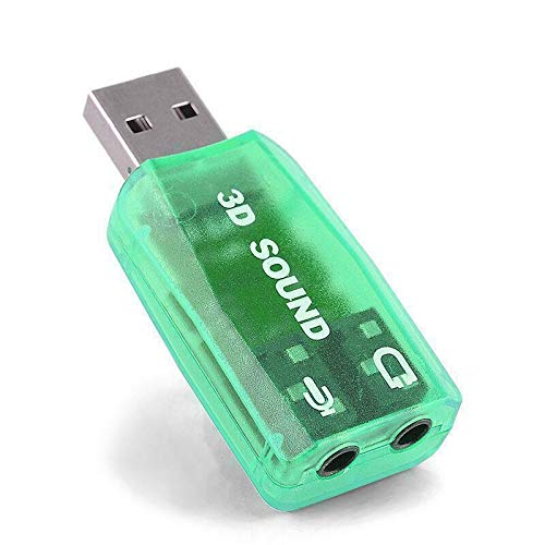 5.1 USB-Mikrofon, 3,5 mm-es Fejhallgató Jack Sztereó Headset, 3D-s hangkártya Audio Adapter (Zöld)