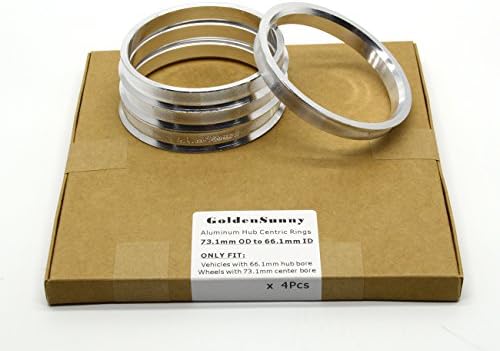 GoldenSunny 73.1 mm OD, hogy 66.1 mm ID Ezüst Alumínium Hub Központú Gyűrűk - Pack 4
