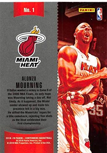 2018-19 Panini Versenyző Nyertes szelvényt 1 Alonzo Gyász Miami Heat NBA Kosárlabda Trading Card