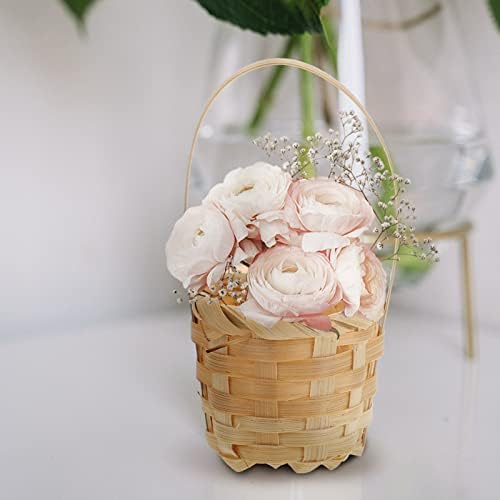 HANABASS 4 db Hordozható Virág Szedés Fa Fonott Esküvői Tároló Kellékek Mini Kosár: Szívességet Ajándék Szőtt Fotó Torta Kézi Dekoratív