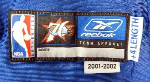 2001-02 Philadelphia 76ers Damone Barna 25 Játék Kiadott Kék Mez 911-Es Patch 65 - NBA Játék Használt