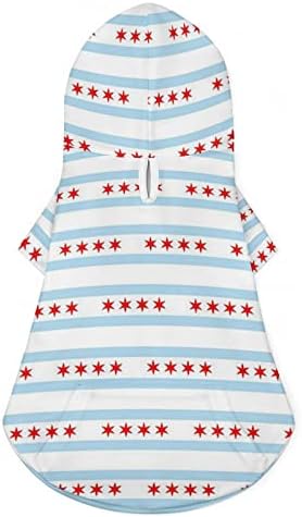 Chicago Zászló Macska Egy Darab Póló Divatos Kutya ruha Sapka Kisállat Kiegészítők