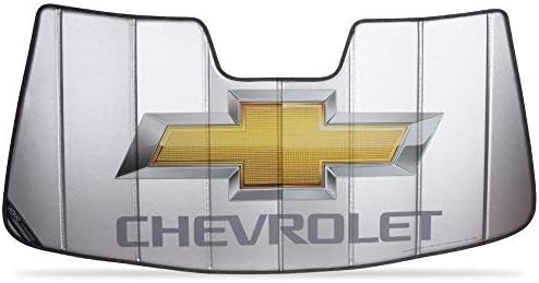 SR1 Teljesítmény Chevy Napernyő - Harmonika Stílus Szigetelt Ezüst Nap Árnyékban Csokornyakkendő Logó Chevrolet Teherautó/Kertvárosi/Tahoe