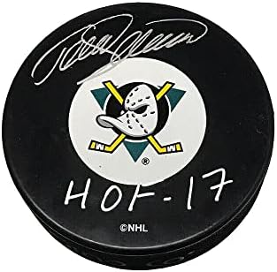 Teemu Selanne Aláírt Anaheim Mighty Ducks Korongot HOF 17 - Dedikált NHL Korong