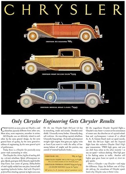 1931 Chrysler Mérnöki Kap Chrysler Eredmények - Promóciós Reklám Mágnes