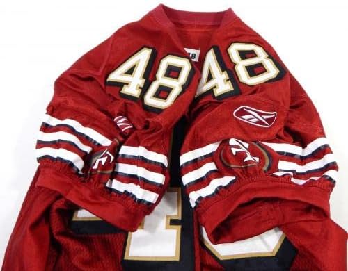 2006-ban a San Francisco 49ers T. Smith 48 Játék Kiadott Piros Mez 60 Évszakok Javítás 24 - Aláíratlan NFL Játék Használt Mezek