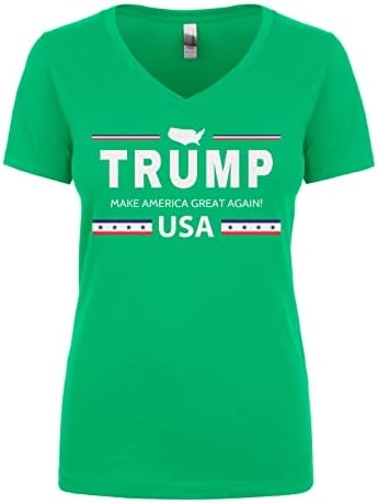 Cybertela Női Trump, Hogy Nagy Amerika Újra egyesült államok MAGA Juniors V-Nyakú Póló