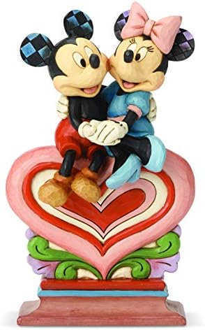 Enesco Disney Hagyományok által Jim Shore Mickey and Minnie Egér Ül Szívem Figura, 8.5 Inch, Többszínű