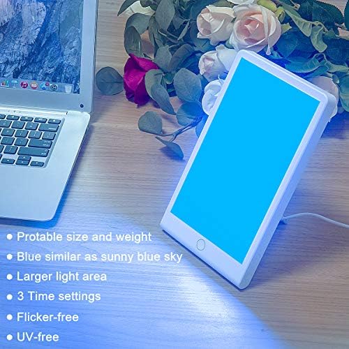 Fényterápiás Lámpa, SMY Kék Fény Energia Lámpa, Állítható LED Kék Fény, Tablet One Touch Időzítő, UV Ingyenes