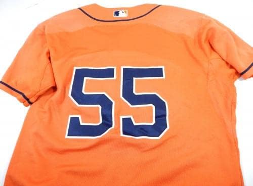 2013-19 Houston Astros 55 Játékban Használt Narancssárga Mez Névleges Eltávolított 46 DP25522 - Játék Használt MLB Mezek