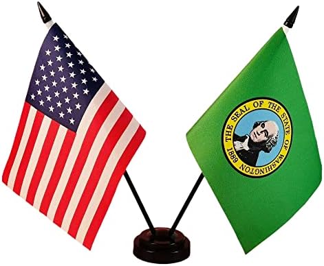 Amerika & Washington Iker Íróasztal Zászló, RÁNK Washington Táblázat Zászlók, 8 x 5 Cm Amerikai & Washington Luxus Íróasztal
