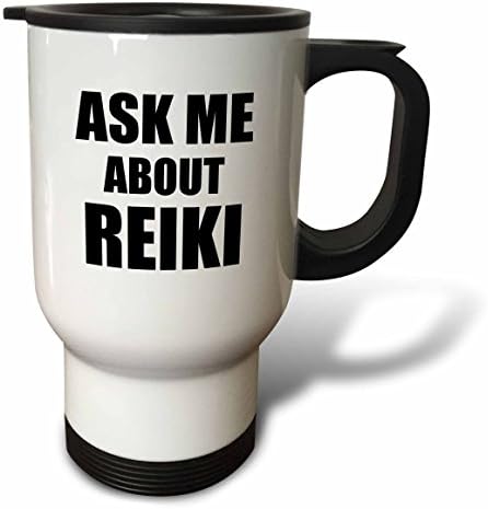 3dRose Kérdezz Reiki Hirdet A Reiki Gyógyító Munka Állás Hirdetés Ön-Promóció Reklám Utazási Bögre, 14 oz, Többszínű