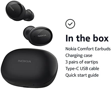 Nokia Kényelem Fülhallgató TWS-411 a Bluetooth 5.1 - (Fekete)