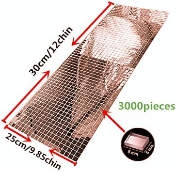 3000 Darab 5mm által 5mm Rose Gold Tükrök Mozaik Csempe diszkógömb Tükör Csempe, Öntapadós Igazi Négyzetméter Üveg, Tükör, Csempe