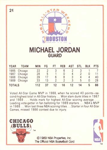 1989-90 NBA Karika 21 Michael Jordan Kosárlabda Kártya - All-Star Game