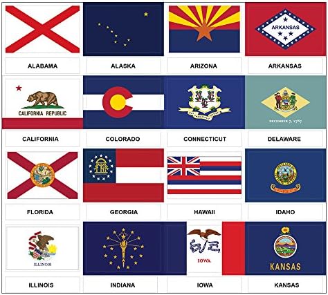 Creanoso MINKET Államok, illetve Területek Zászlók, Amerikai Szimbólumok Matricák (2-Db) - 8 Lap – Szórakozás, Tanulás, Dekorációs Matrica,