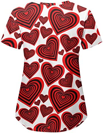 Blusa de hírszerző de San Valentín de uniforme de oficina Superior con Cuello en V Manga de Corta de Verano para Mujer 15