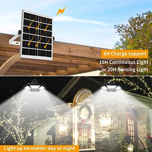Yomisga kétfejes Napelemes Fényt Nappal Rendelkezésre álló Napenergia függesztett Lámpák Kültéri Távirányítóval, Időzítő & Mozgásérzékelő,