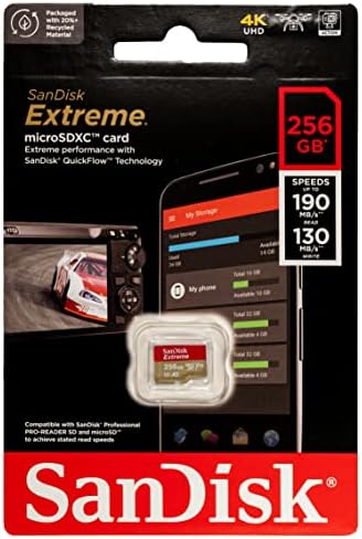 SanDisk Extreme 256 gb-os MicroSD (2 Csomag) Memória Kártya GoPro Hero 9 Fekete Action Cam Hero9 SDXC (SDSQXA1-256G-GN6MN) UHS-1