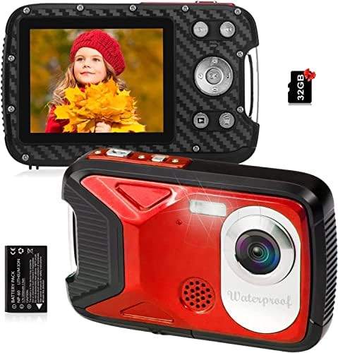 Víz alatti Kamera 17FT Vízálló Digitális Kamera 32 gb-os SD Kártya Kompakt Pont Lőni Kamera, FHD 1080P 30MP Vízálló Fényképezőgép Víz