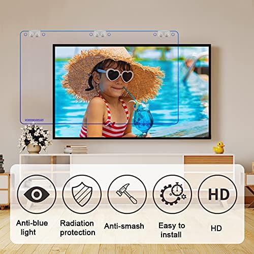 WSHA Anti Kék Fény Anti Sugárzás TV Képernyő Védő Enyhíti a Szem Megerőltetése, a 32-75 Hüvelyk képátmérőjű LCD, LED, 4K OLED&QLED