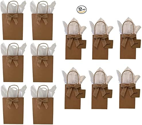 Kraft Ajándék Csomag Csomag, 60 Darab Szülinapi Buliba Táskák Fél, Közepes & Kis Csomagoló Papír Táskák - Magában Foglalja A 12 Táskák,12