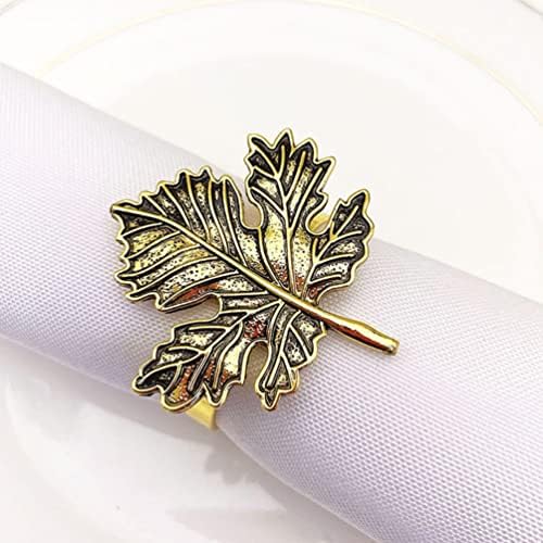 VORCOOL Étkező Asztal Dekoráció Maple Leaf Szalvéta Gyűrűk: 6db Őszi Hálaadás Szalvéta Gyűrű Régi Szalvéta Tartót Karácsonyi Serviette tartó