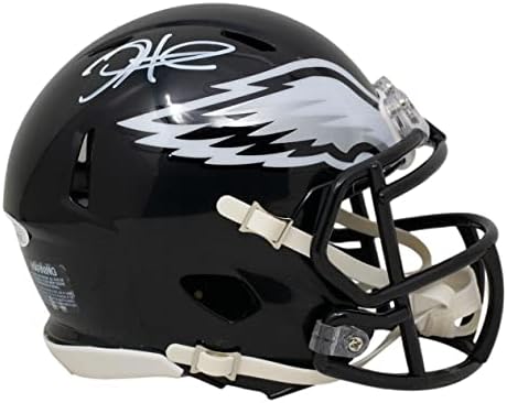 Jalen Fáj Aláírt Philadelphia Eagles Alt Fekete Mini Sebesség Replika Sisak SZÖVETSÉG - Dedikált NFL Sisak
