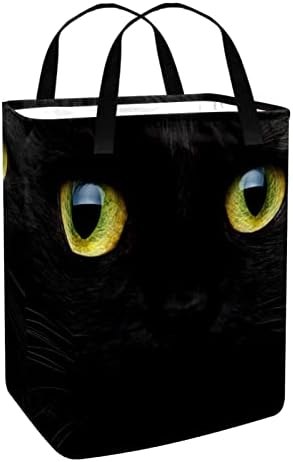 DJROW Mosoda Bin Egy Fekete Macska Közeli Nagy Kapacitású Összecsukható Szennyestartót fogantyúval tárolóban a Takaró Ruházat Játékok