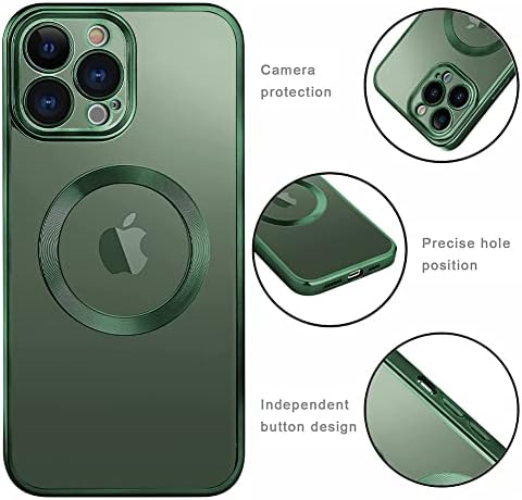 SOKAD iPhone 13 Pro Max-Ügyben [Kompatibilis MagSafe], Puha TPU Galvanizáló Luxus Ügyben [Beépített Kamera Lencséjét Védő] Ütésálló