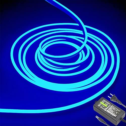 NC dobestyou Kék Neon LED Szalag Világítás，16.4 ft/5m DC 12V Vízálló Kötél Fény Beltéri Kültéri lakberendezési（ Adapter）...