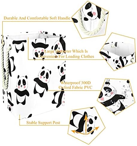 Kosárban a Kötelet Kezelni,Baba Panda Kínai Állat, Fekete-Fehér, Játékok, Ruházat Szervezet Összecsukható Szennyesben Beépített Bélés,